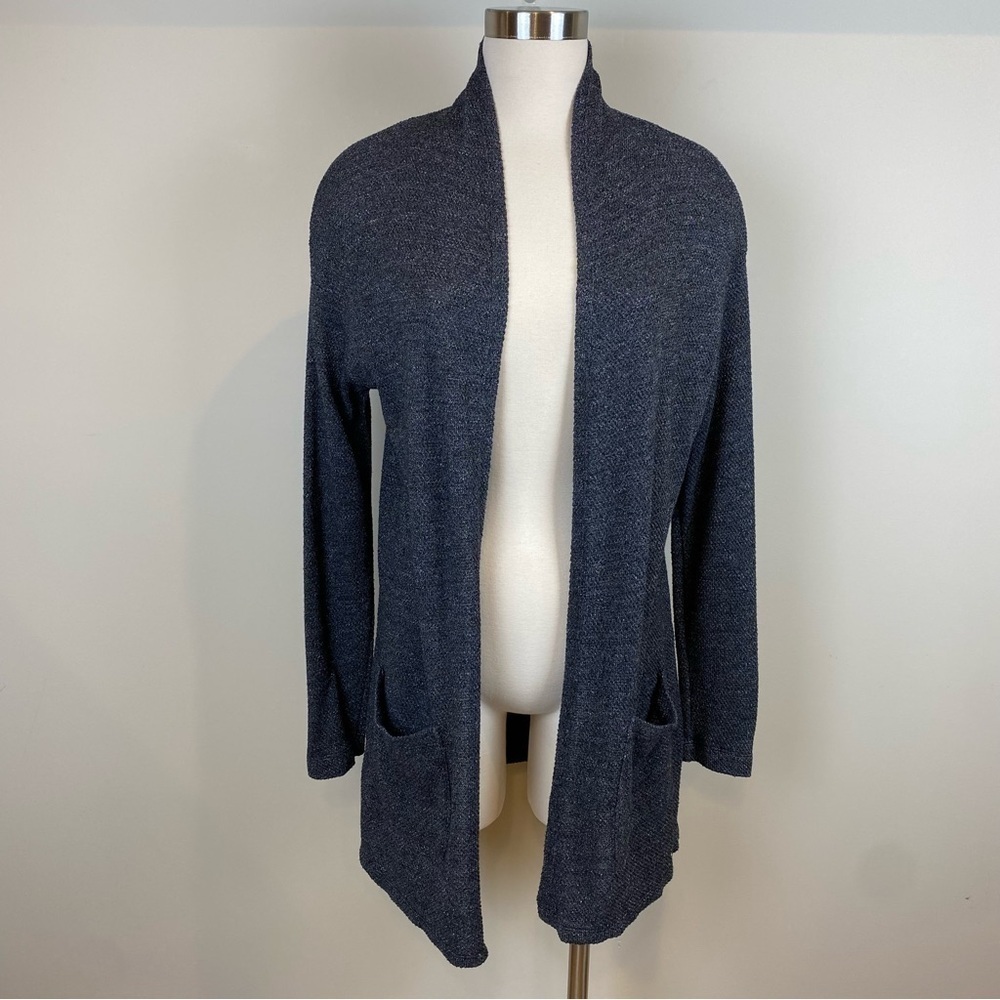 Velvet‎ by Graham and Spencer Long Cardigan Size S Dark Gray Open Front Pockets